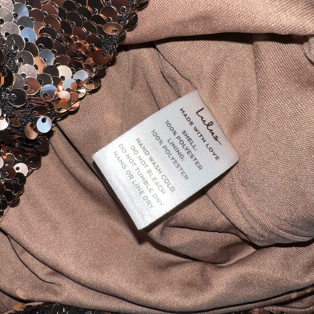 SOLD 🪩 Lulus Glam Party Copper Sequin Bodycon Mini Dress; Size Small - Picture 11 of 11